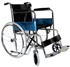 Wheelchair manual foldable chrome plated